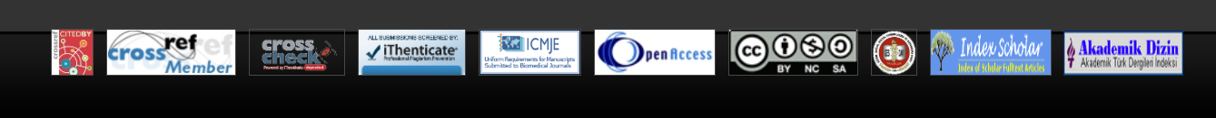 Crossref Cited-by, Crossref Member, CrossCheck (iThenticate), iThenticate, ICMJE, Open Access, CC BY-NC-SA, Index Scholar, Akademik Dizin
